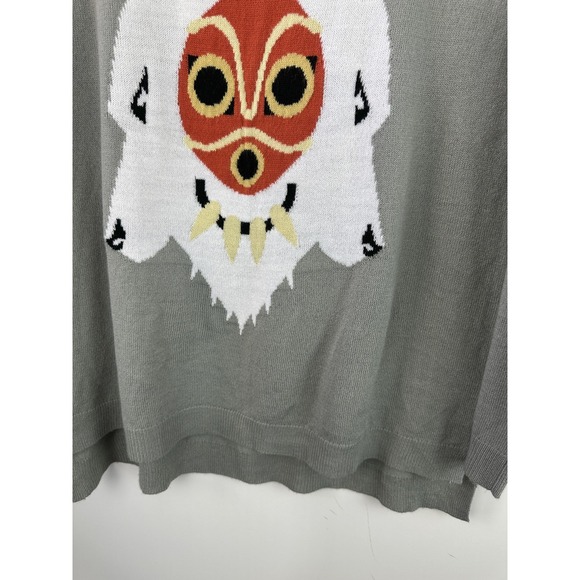 Her Universe Princess Mononoke Mask Sweater Lightweight Gray Size Medium - Picture 5 of 12